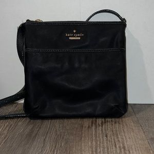 Kate Spade black vinyl crossbody purse